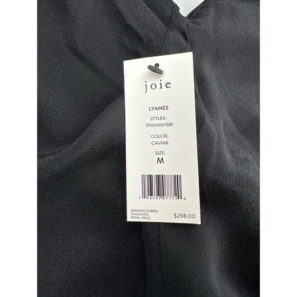 Joie Lyane Silk Blouse Women’s Medium NWT Black $298 MSRP - Picture 4 of 4
